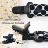Black polka dots (6) Adult Pacifier Clip
