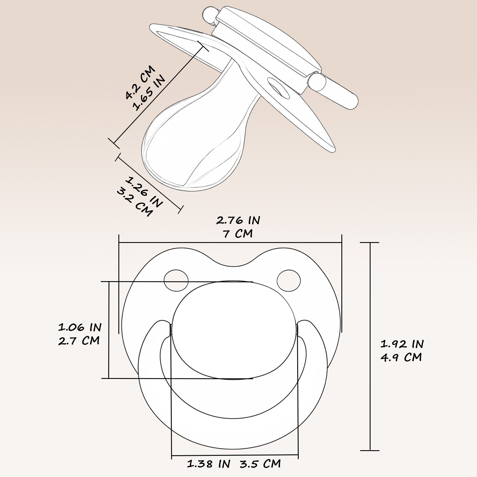 Light brown5-2 adult pacifier,ABDL pacifier, pacifier for adult baby roleplay