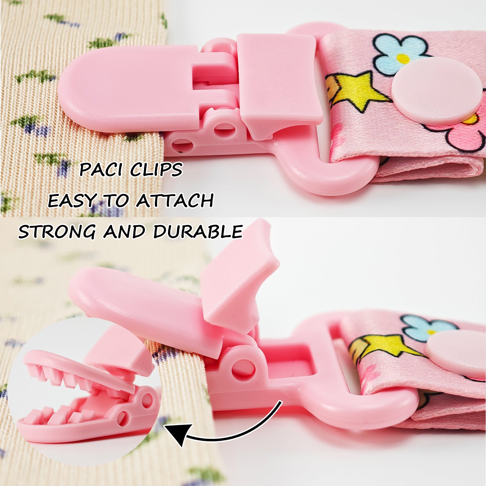 Pink Garden (5) Adult Pacifier Clip