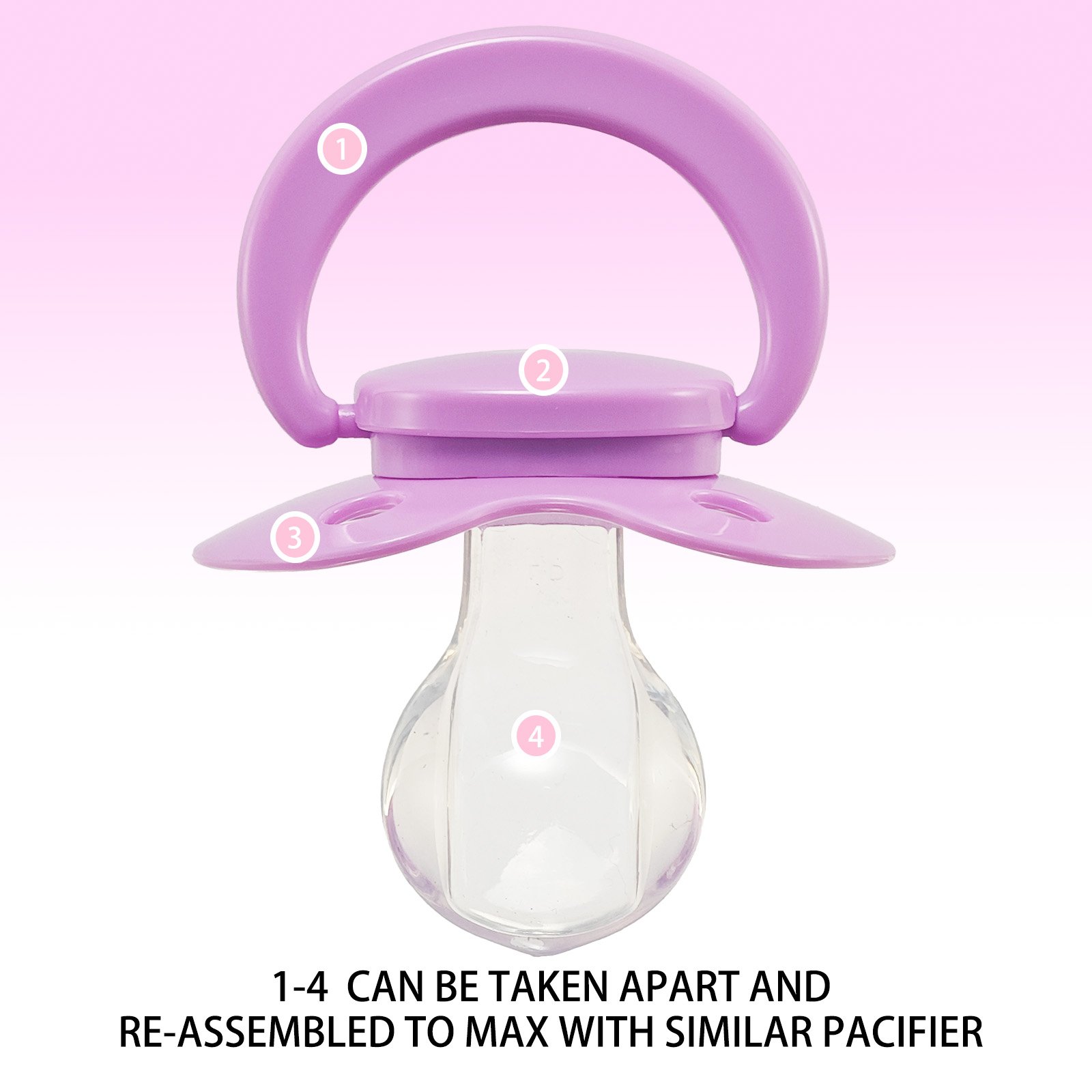 Purple (3) adult pacifier,ABDL pacifier, pacifier for adult baby roleplay
