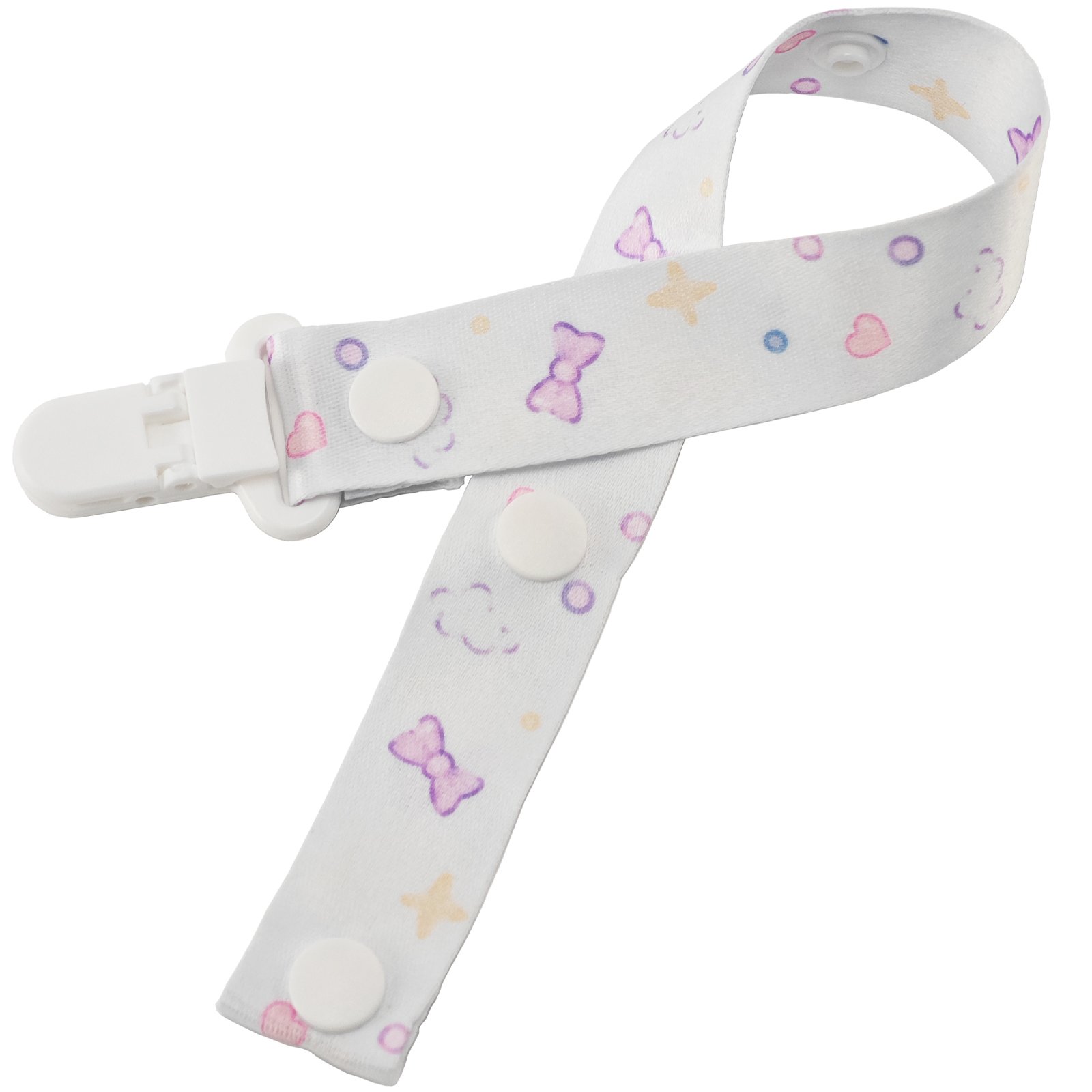 Purple Bow (1) Adult Pacifier Clip