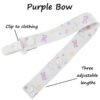 Purple Bow (5) Adult Pacifier Clip