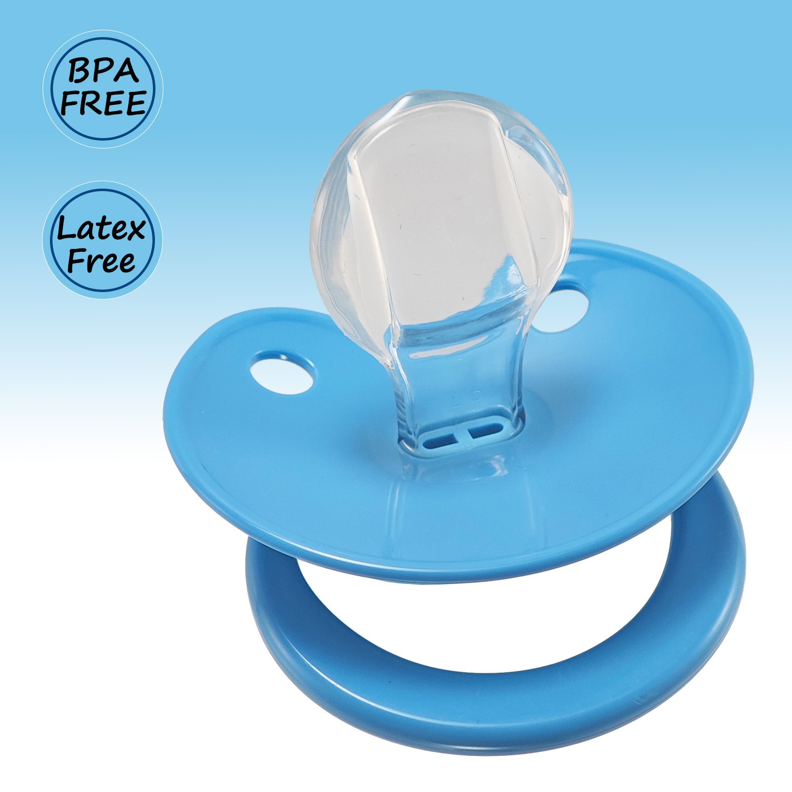 blue (2) adult pacifier,ABDL pacifier, pacifier for adult baby roleplay